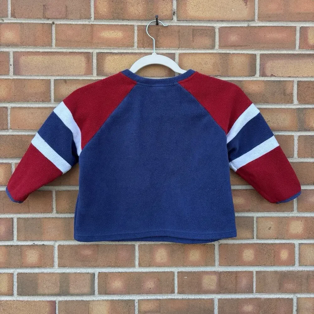Y2K Disney Store Kids Sz XXS Fleece Mickey Streetwear Long Sleeve Top